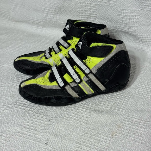 Adidas Kids size 4 Extero Wrestling Shoes Black Adjustable Hook‎ Loop Straps - Picture 1 of 7
